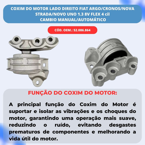 Coxim Motor Direito Nova Strada 1.3 8v Flex 4 Cil 2020 2025