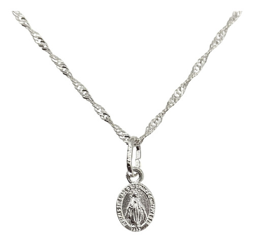 Collar Escapulario Virgen De Los Rayos Milagrosa Plata 925