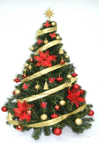 Arbolito De Navidad Bariloche 1,35 Rojo/oro 48 Blackfriday Color Verde