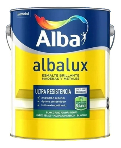 Albalux Esmalte Sintético Al Agua Brillante Blanco X 4 Lts