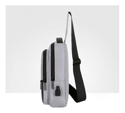 Pechera Impermeable Muramasa Usb Mochila Cruzada Al Hombro Color Negro