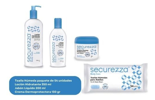 Kit Securezza Bodycare Toalla+locion+jabón Liquido+crema