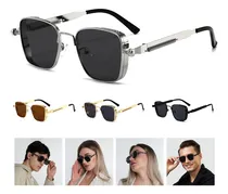 Comprar Vanance Lentes De Sol Lentes De Sol Caballero Retro Estilo Diseño Uv400 Lentes De Sol Para Hombre Moda Lente Y Armazón Con Protección Ojos Gafas De Sol Color Plateado Y Gris