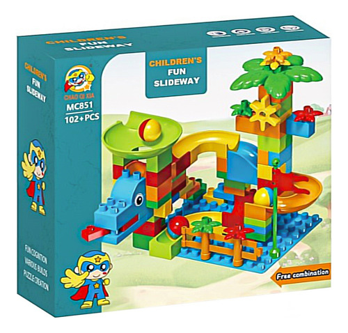 Juego Bloques Construccion Tobogan De Pelotas Didactico 102p