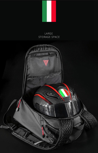 Imagen 2 de 10 de Mochila Casco Motociclista Impermeable Reflejante 29 Litros
