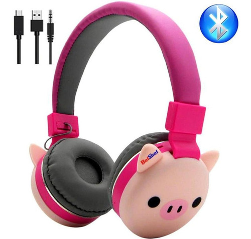 Venta De Audífonos 3d Diseño  Pig, Mxnch-001, Rosa, Jack 3.5