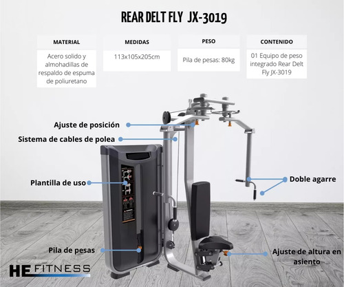 Pec Fly/rear Delt Equipo Profesional C/peso Integrado