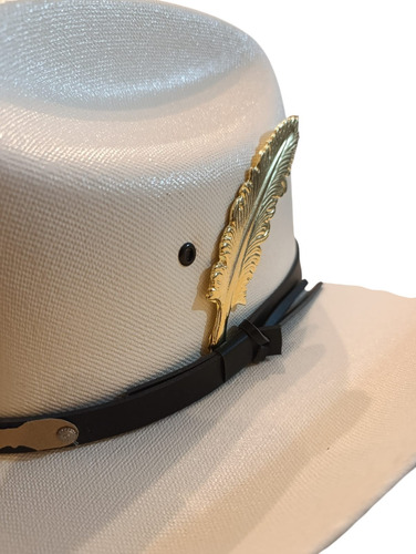 Sombrero Vaquero Unisex Horma Americana Pluma Metálica L
