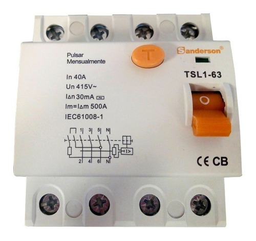 Disyuntor Diferencial Interruptor Tetrapolar 4x 40a 30ma 