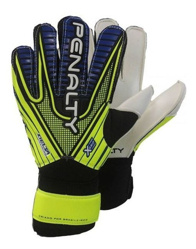 Luva Goleiro Penalty Delta Viii Amarelo Neon / Azul