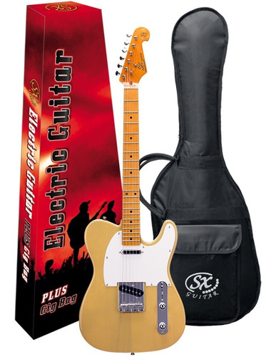 Guitarra Electrica Sx Telecaster Funda Pua Combo Ftl50