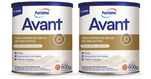 Purísima Avant 800 Gr Suplemento En Polvo Para Adultos X 2