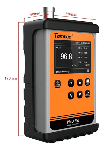 Detector De Polvo En Aire Calidad Medidor Temtop Particulas