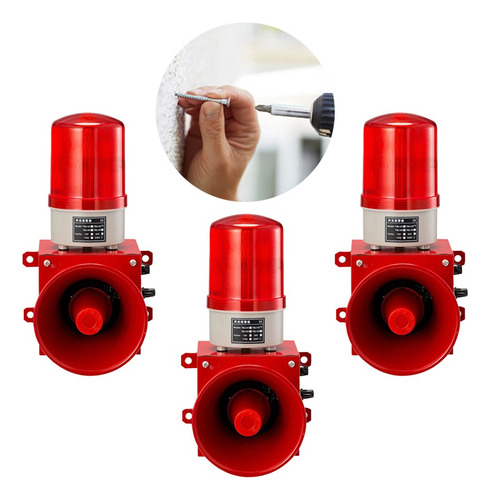 3 Unidades De Sirene Industrial 24v,130db Aviso De