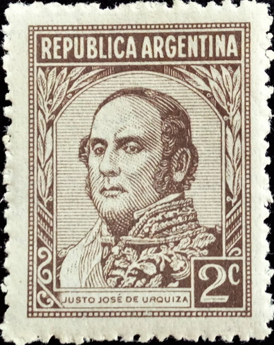 Argentina Sello Gj 804 2c Urquiza Sin Filig 1946 Mint L14919