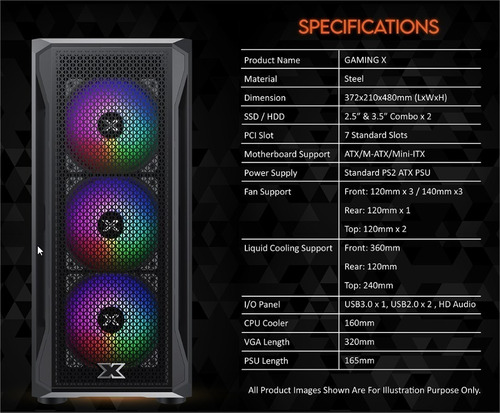 Imagen 10 de 10 de Gabinete Gamer Xigmatek Gaming X 6 Fanes Argb Controladora
