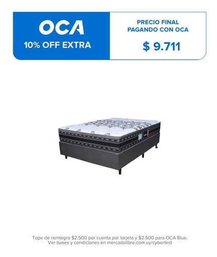 Imagen 1 de 6 de Sommier 2 Plazas Espuma Alta Densidad Excelsior 1.40