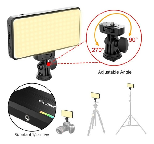 Imagem 5 de 9 de Iluminador Led Vl196 Rgb Vijim Ulanzi 2500-9000 Recarregavel