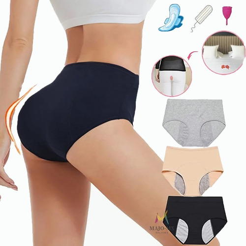 Imagen 1 de 10 de Calzones Menstruales Antiderrames Reutilizables De 3 Piezas