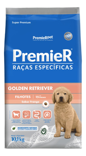 Ração Premier Cães Golden Retriever Filhotes Frango 10,1kg