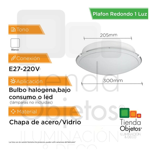 Imagen 3 de 9 de Pack X 2 Plafon Redondo Vidrio Curvo Satinado 30cm 2 Luces