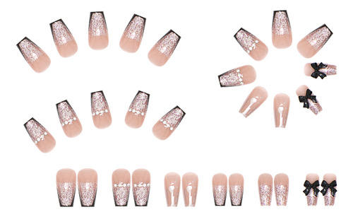 Uñas Postizas Pegamento De Uñas Postizas Decoradas Color Z272