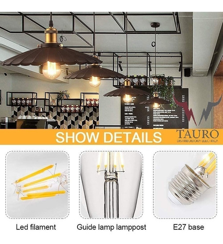 Foco Vintage Led Edison Bulbo 3.6w Luz Cálida 10 Pza Oferta