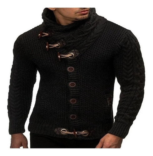 Chaqueta Suéteres Hombre Ropa Suave Cálida De Cuello Alt [u]