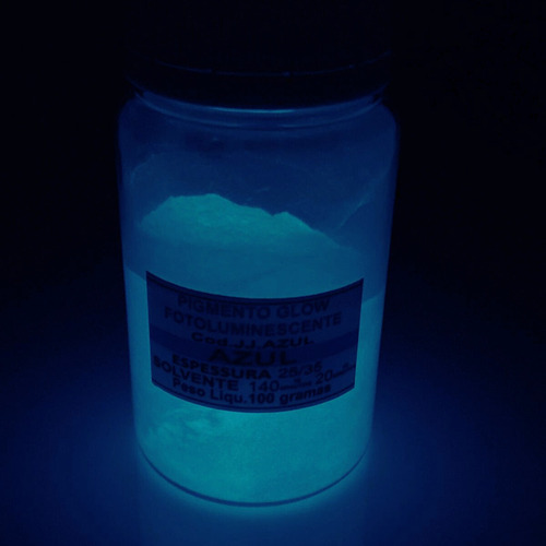 Pigmento Fotoluminescente Azul 100g Brilha No Escuro