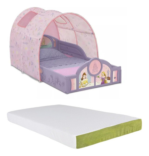 Cama Con Toldo Y Colchon Infantil Para Niñas Disney Princess