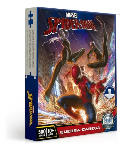 Quebra-cabeça Spider Man Homem-aranha 500 Peças Game Office Marve...