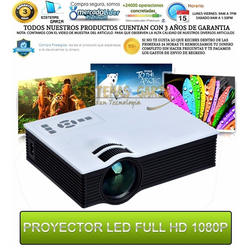 Proyector Led Profesional 2000 Lumens Hdmi Full Hd 1080p 3d