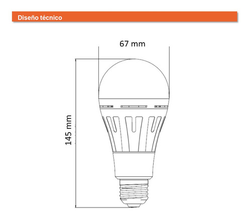 Imagen 3 de 3 de Lámpara Led Osram De Emergencia Autonóma 10w Luz Fria E27