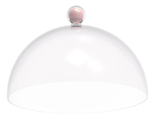 Porta Bolo 25cm Bubble Com Cúpula E Pé Himalaia Rosa Crippa