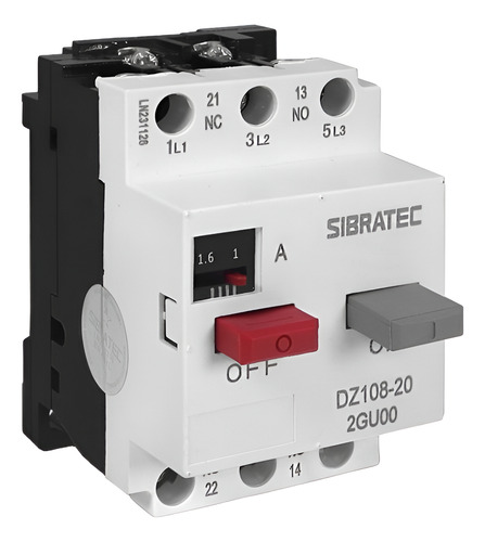 Disjuntor Motor Dz108-20-2gu00 Ajuste 1,0~1,6a 1na + 1nf
