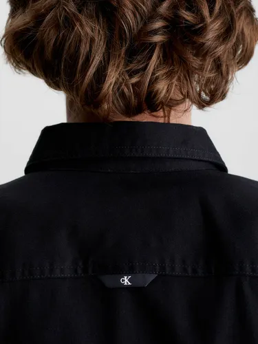 Camisa Holgada De Sarga De Algodón Negro Calvin Klein