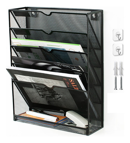 Organizador De Archivos De Pared De 5 Niveles, Colocación Ve