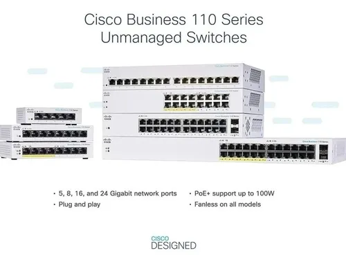 Switch Cisco Cbs110p Poe 24port Gigabit 2 Sfp