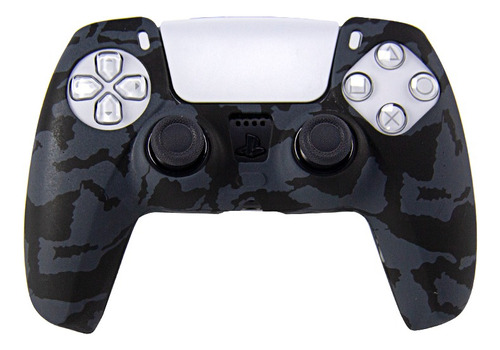 Funda Silicon Compatible Con Control Ps5 Camuflaje Negro