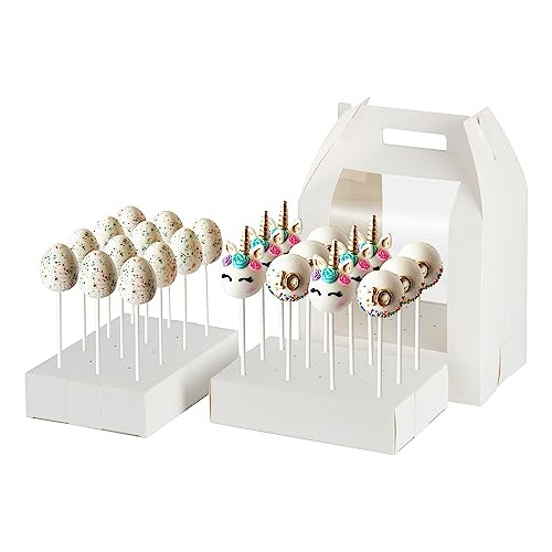 Hzzycaxli Premium White 4-pack Cake Pop Boxes - Embalaje Seg