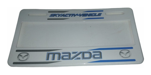Portaplaca Mazda Blanco/azul 2 Piezas Universal