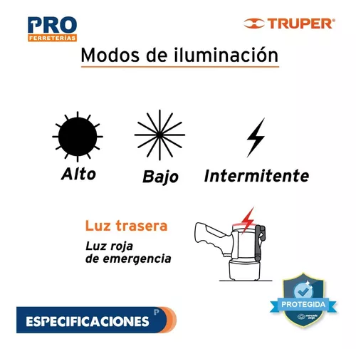 Lampara Recargable Led Alta Potencia 300 Lm 7 W Truper