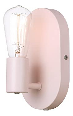 Aplique De Pared Con 1 Luz Rosa Mate Sin Bombilla