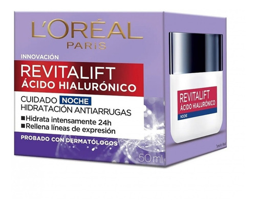 Crema Noche L´oréal Paris Revitalift Ácido Hialurónico