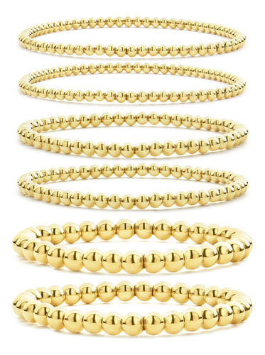 Conran Kremix Pulsera De Cuentas De Oro Para Mujer, Conjunto