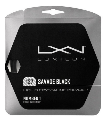 Corda Luxilon Savage Black, 16 litros, 1,27 mm, color negro, set individual