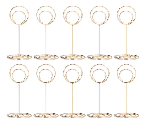 Photo Holder 10pcs Table Number Round Base Electroplating
