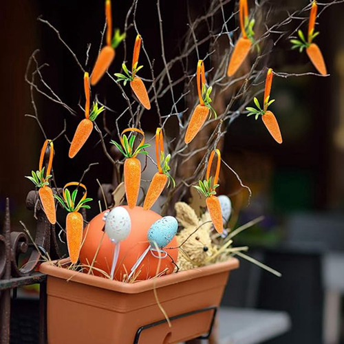 Adornos Colgantes Con Forma De Zanahoria De Pascua En Forma