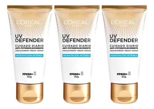 Combo X3 Loreal Crema Dermo-expertise Uv Defender Fps50 40gr
