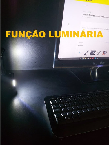 Lanterna Tática Econômica Usb Compacta Cree Led Super Forte Lanterna Preta Luz Branco